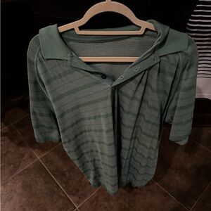 Green Striped Polo Shirt